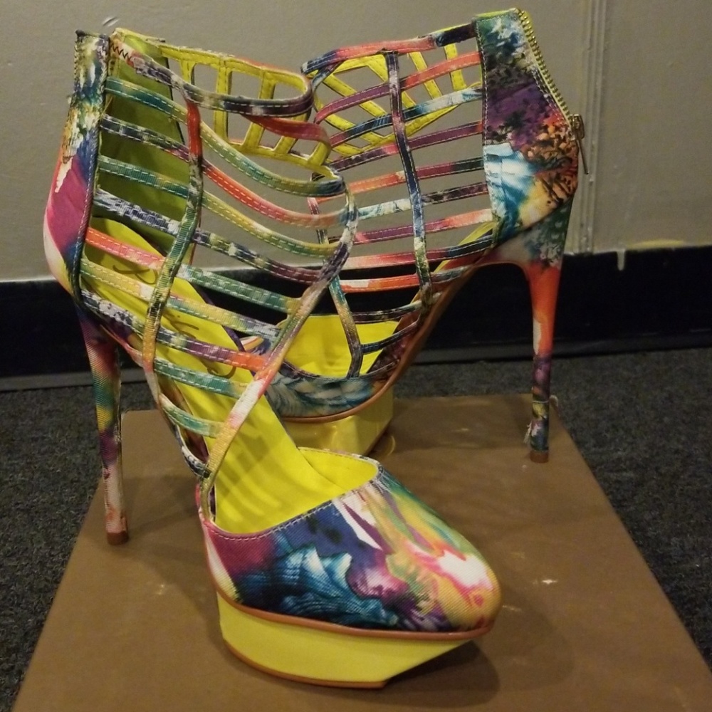 Multi Colored Platform Heels